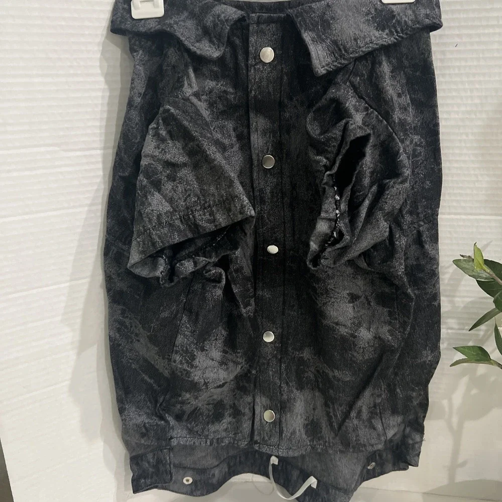 Top Paw Pet Dog BLACK Short Sleeve Button Down Sweater NWT EXTRA LARGE